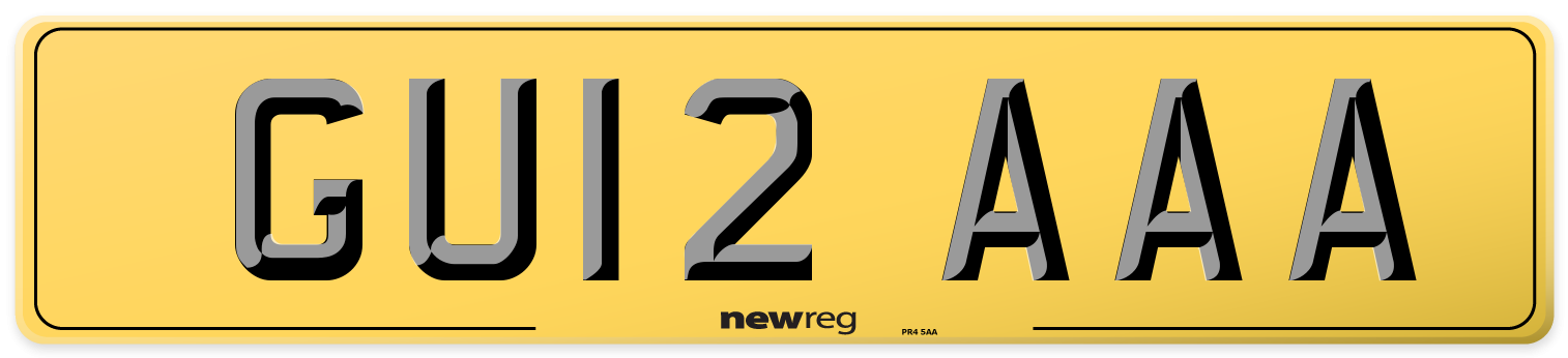 GU12 AAA Rear Number Plate