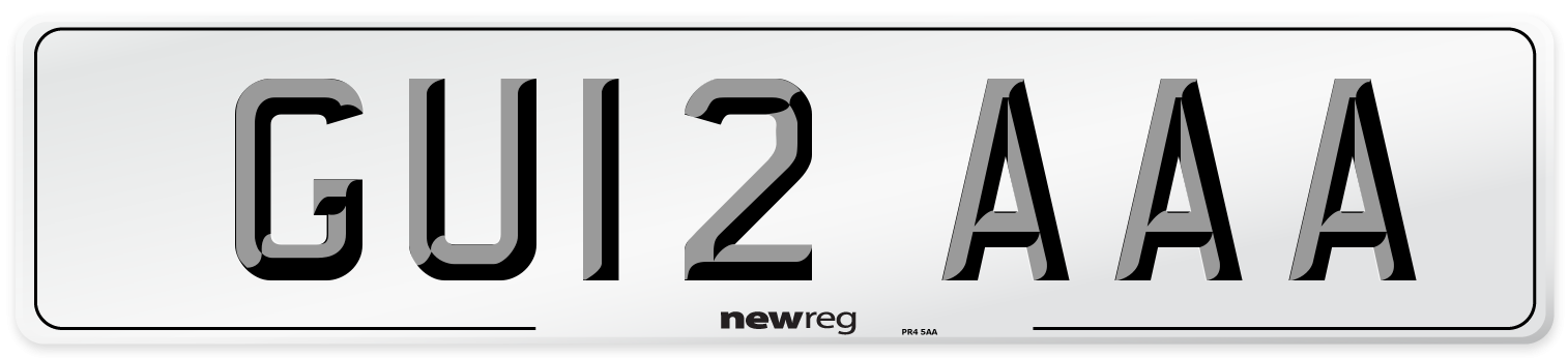 GU12 AAA Front Number Plate