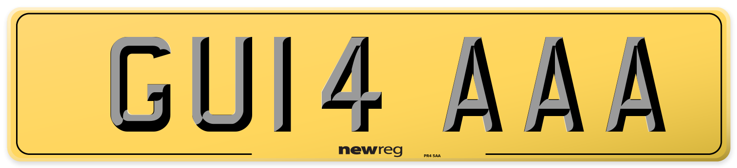 GU14 AAA Rear Number Plate