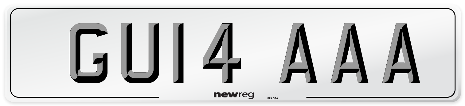 GU14 AAA Front Number Plate