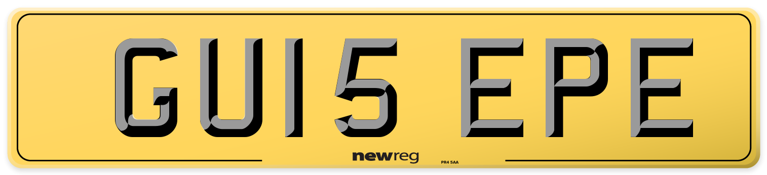 GU15 EPE Rear Number Plate