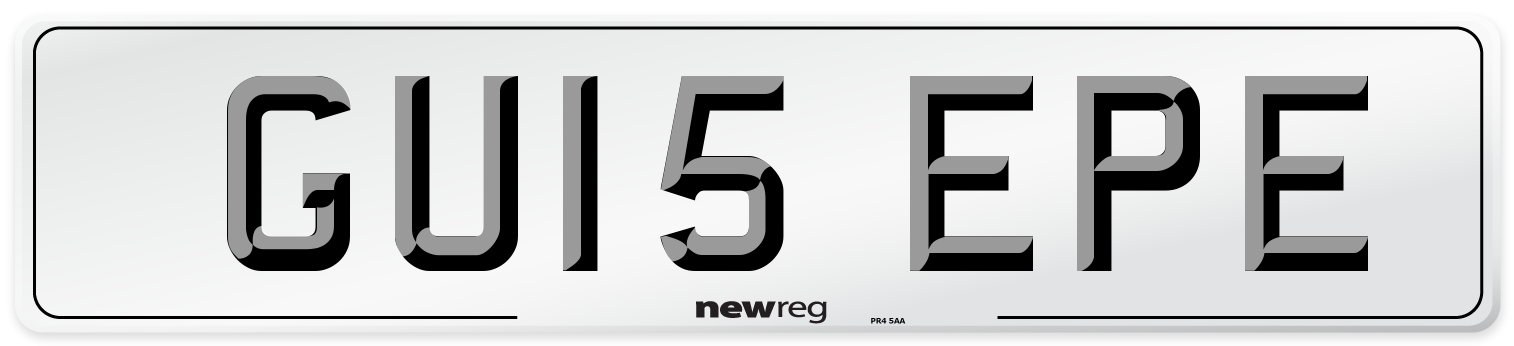 GU15 EPE Front Number Plate