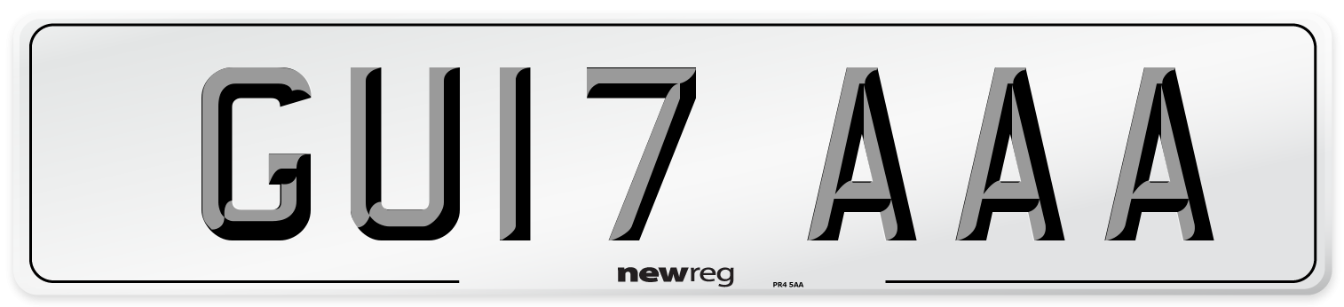 GU17 AAA Front Number Plate