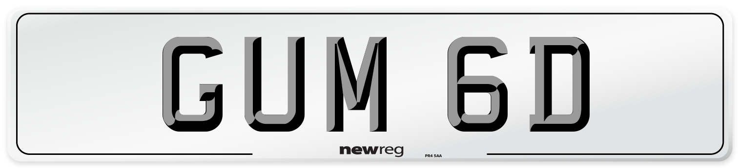 GUM 6D Front Number Plate