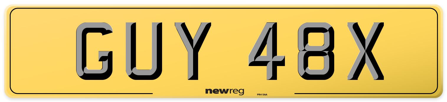 GUY 48X Rear Number Plate