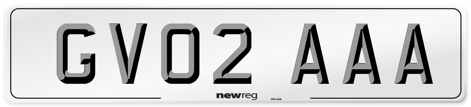 GV02 AAA Front Number Plate