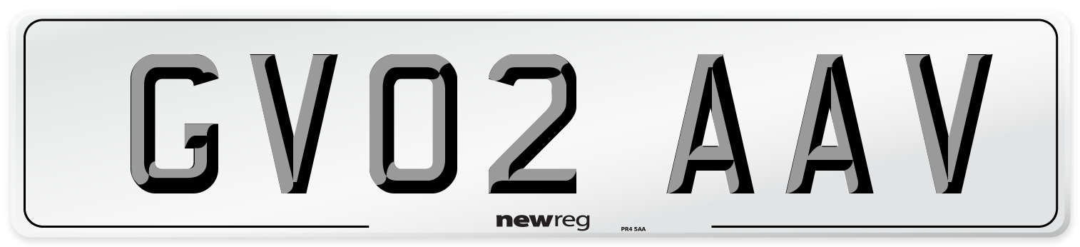 GV02 AAV Front Number Plate