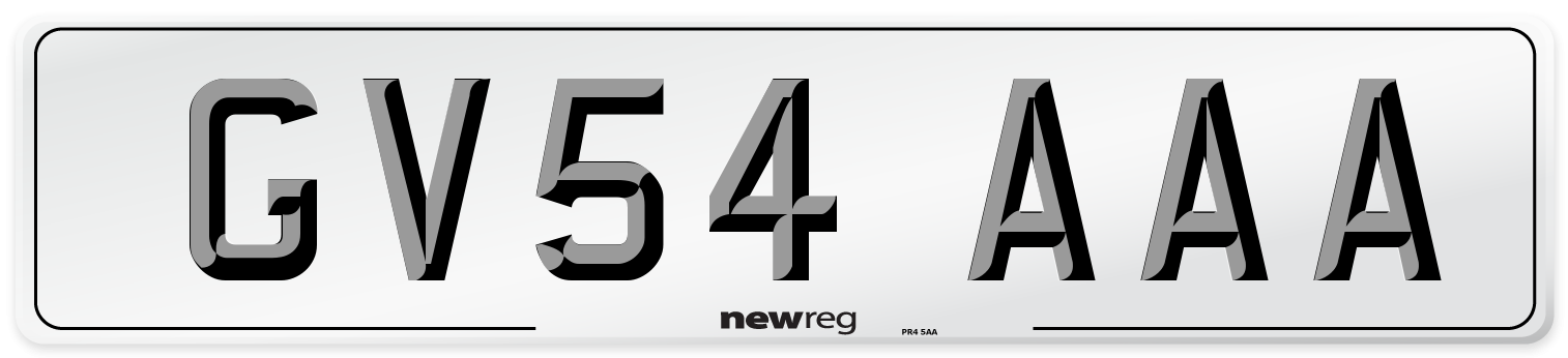 GV54 AAA Front Number Plate