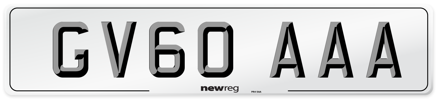 GV60 AAA Front Number Plate