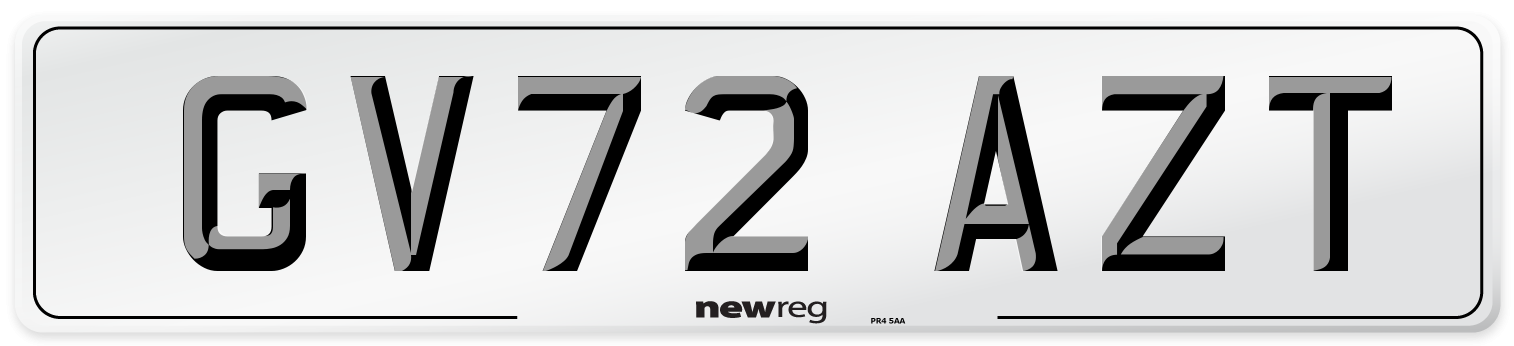 GV72 AZT Front Number Plate