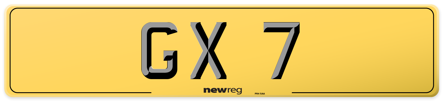 GX 7 Rear Number Plate
