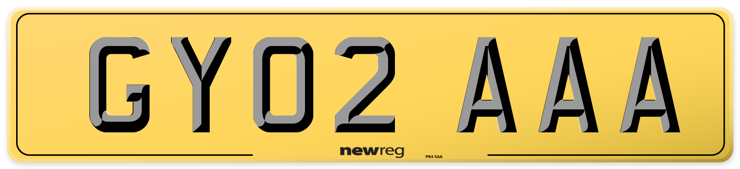 GY02 AAA Rear Number Plate
