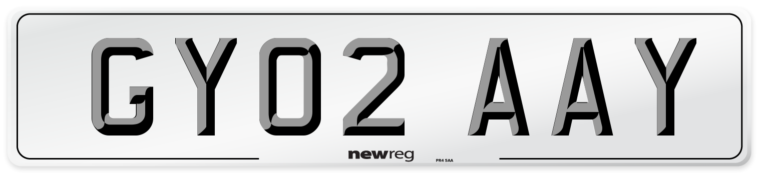 GY02 AAY Front Number Plate