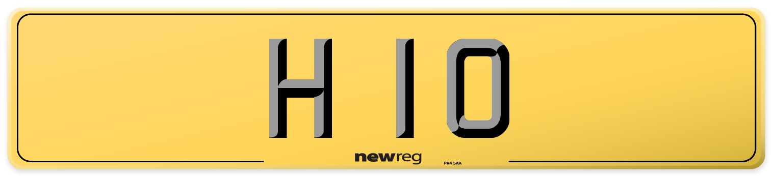 H 10 Rear Number Plate