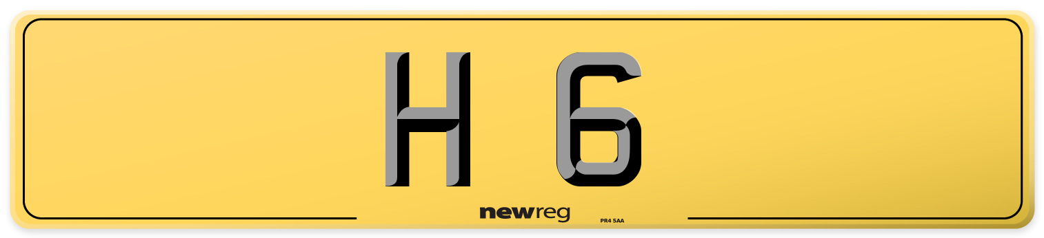 H 6 Rear Number Plate