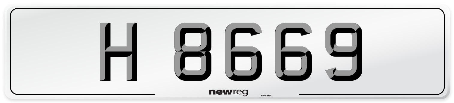 H 8669 Front Number Plate