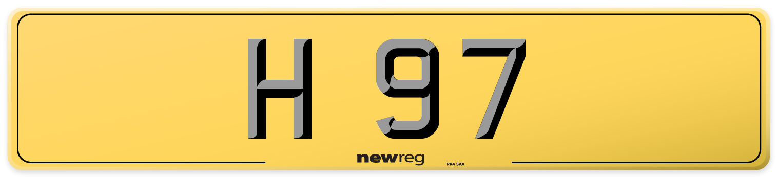 H 97 Rear Number Plate