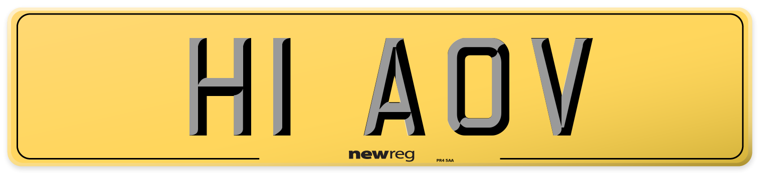 H1 AOV Rear Number Plate
