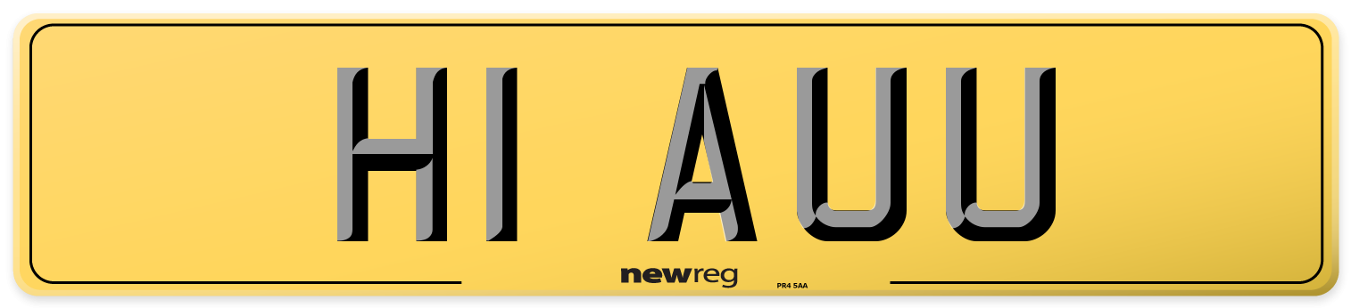 H1 AUU Rear Number Plate