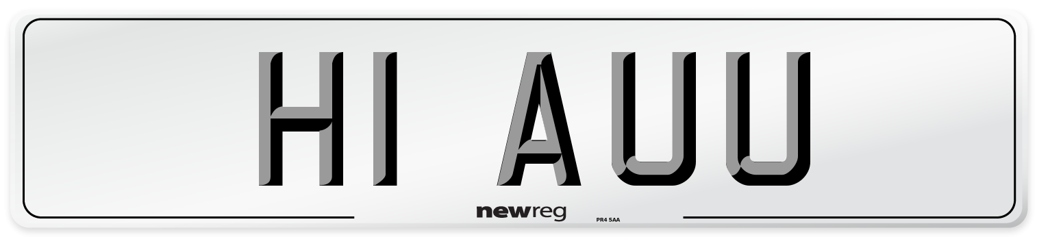 H1 AUU Front Number Plate