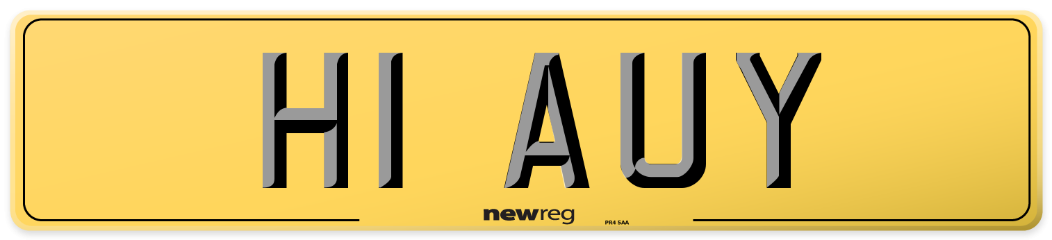 H1 AUY Rear Number Plate