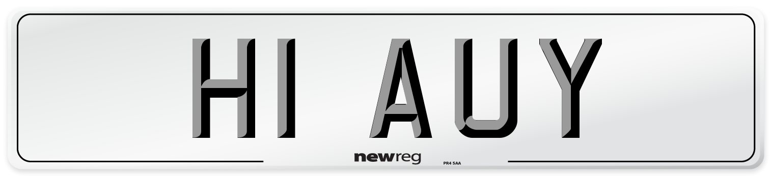 H1 AUY Front Number Plate
