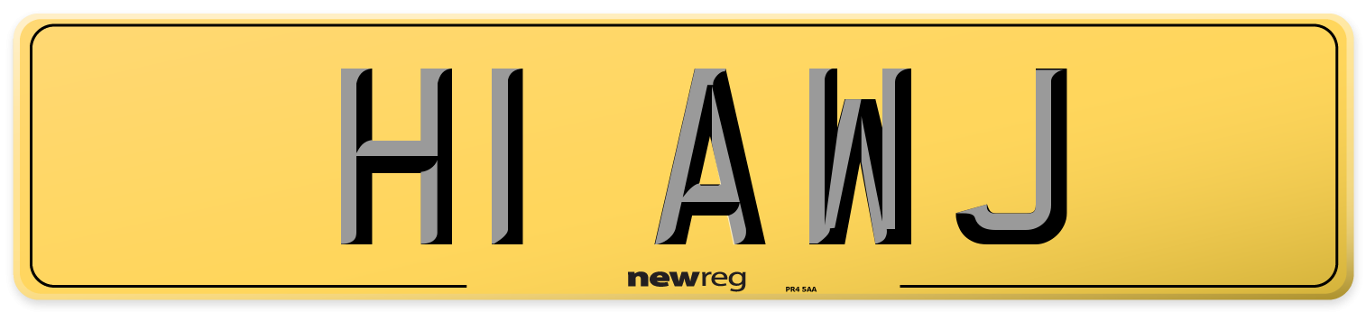 H1 AWJ Rear Number Plate