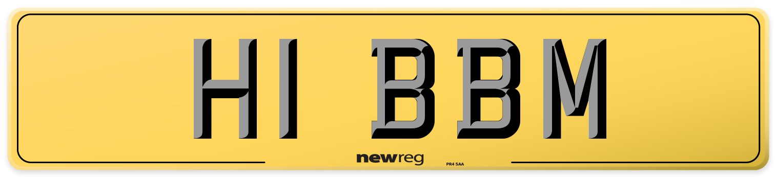 H1 BBM Rear Number Plate