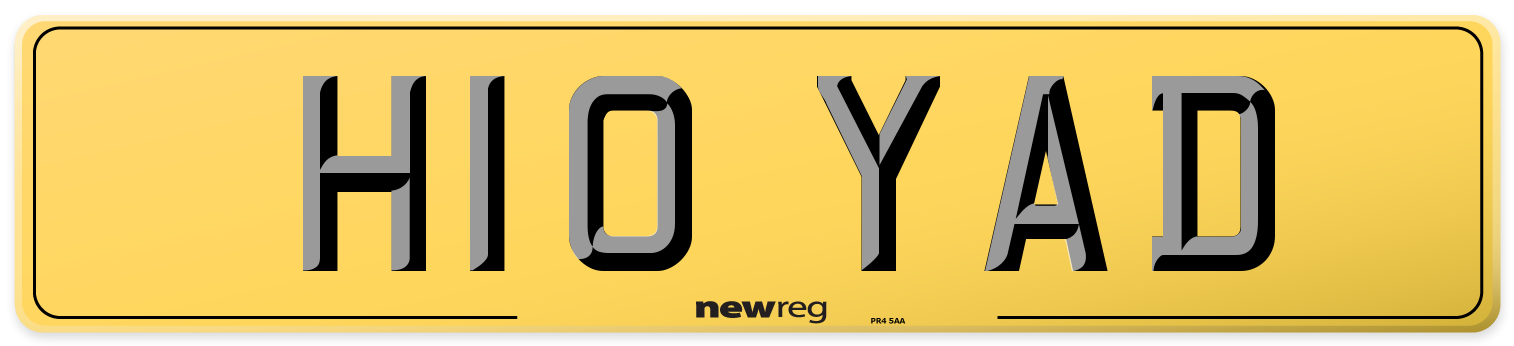 H10 YAD Rear Number Plate