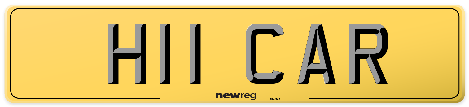 H11 CAR Rear Number Plate