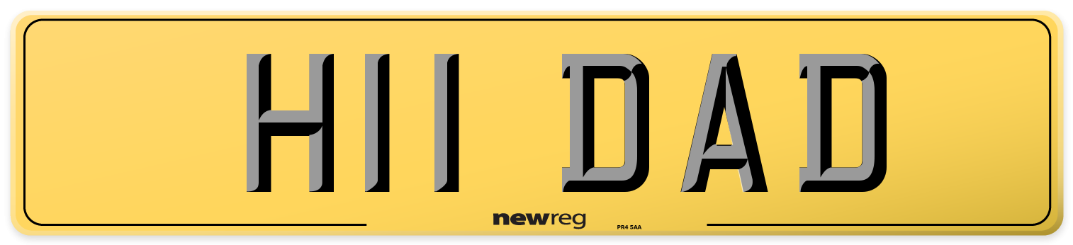 H11 DAD Rear Number Plate