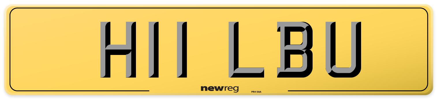 H11 LBU Rear Number Plate
