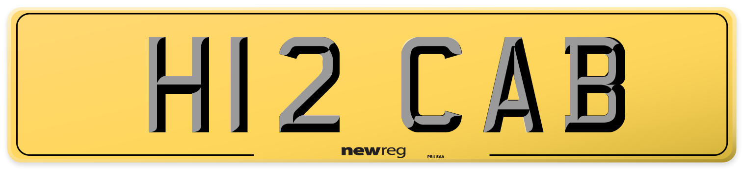 H12 CAB Rear Number Plate