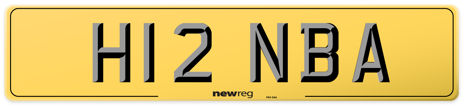 H12 NBA Rear Number Plate