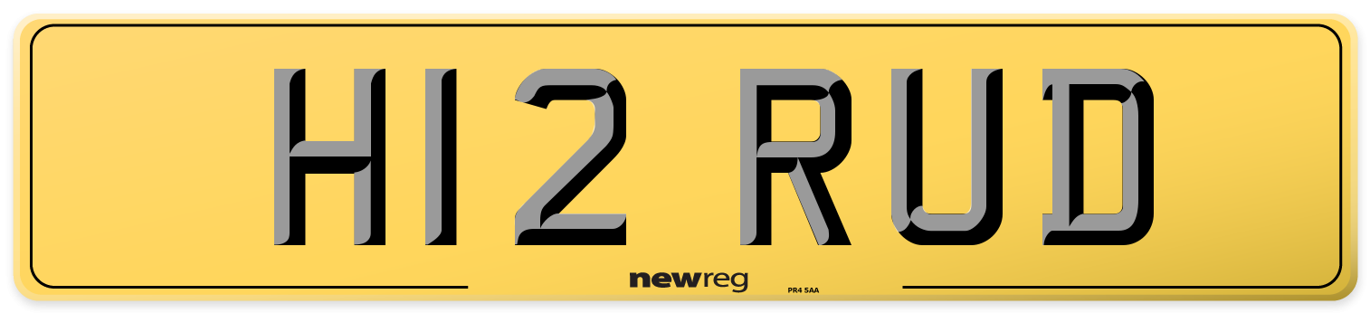 H12 RUD Rear Number Plate