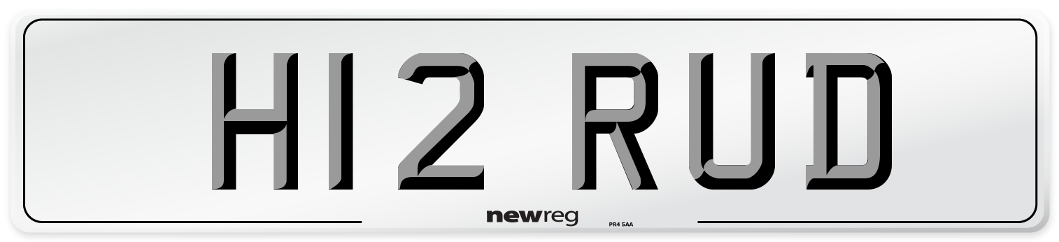 H12 RUD Front Number Plate