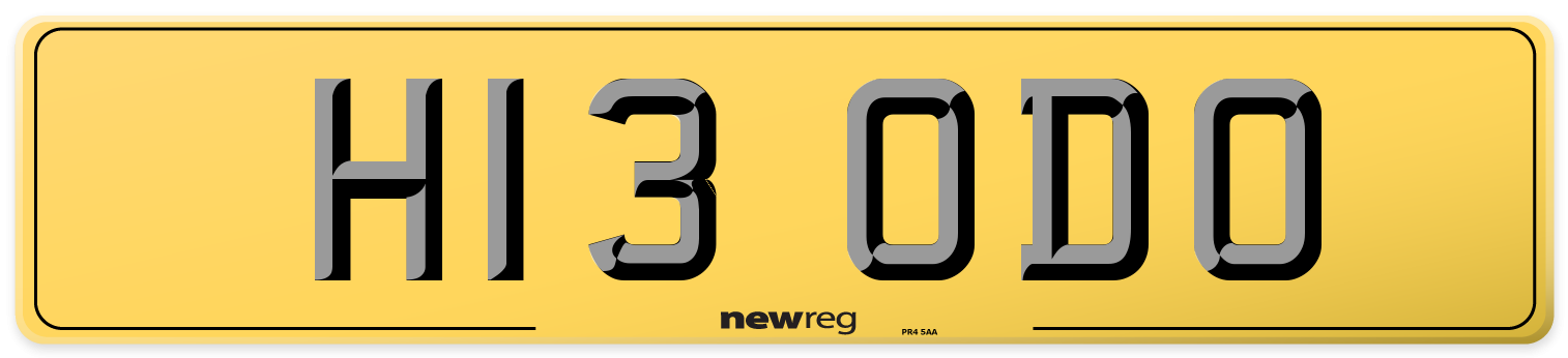 H13 ODO Rear Number Plate