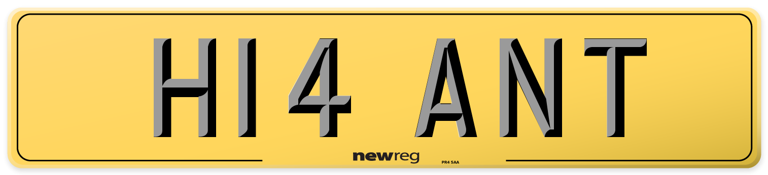 H14 ANT Rear Number Plate