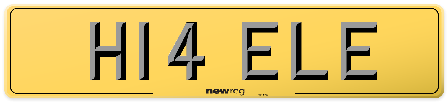 H14 ELE Rear Number Plate