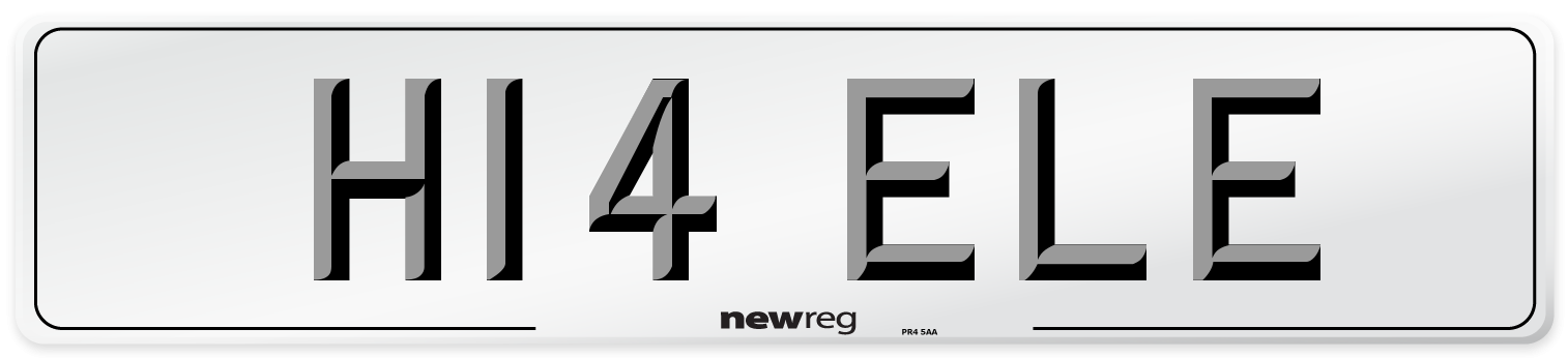 H14 ELE Front Number Plate
