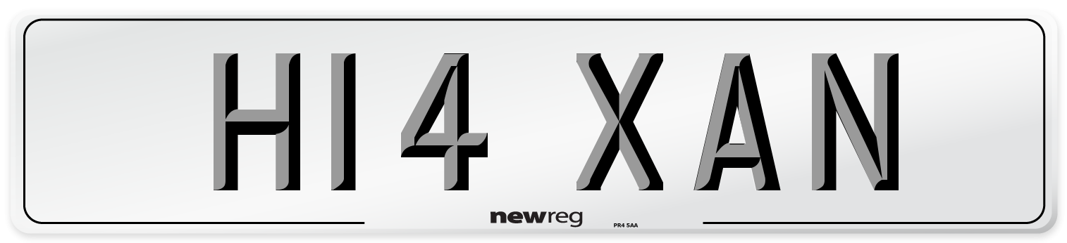 H14 XAN Front Number Plate