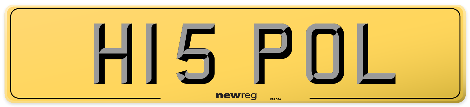 H15 POL Rear Number Plate
