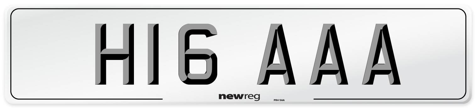 H16 AAA Front Number Plate