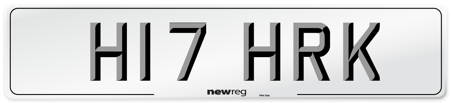 H17 HRK Front Number Plate
