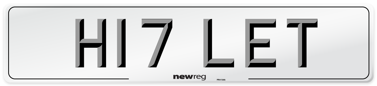 H17 LET Front Number Plate