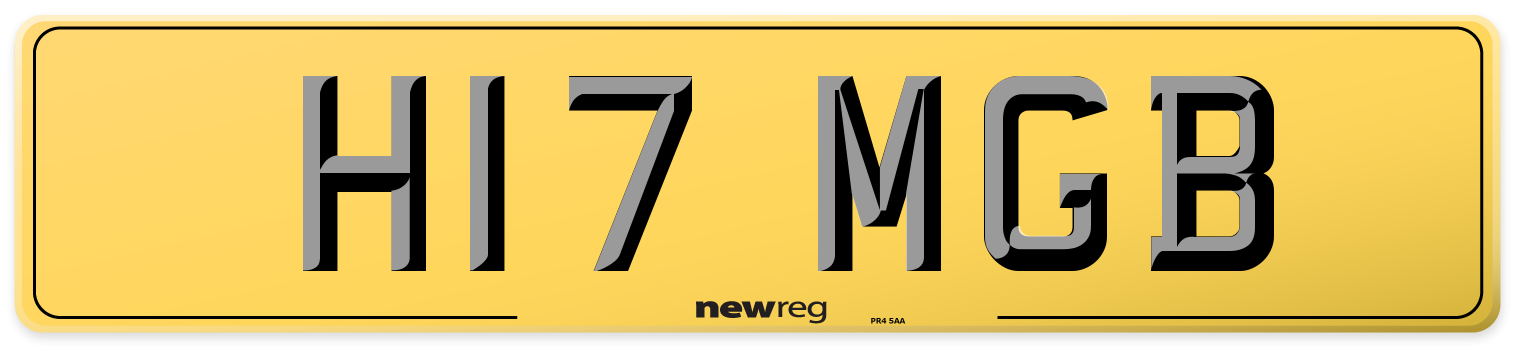 H17 MGB Rear Number Plate