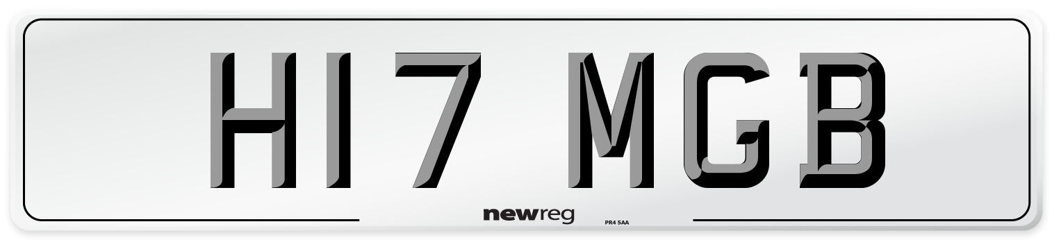 H17 MGB Front Number Plate