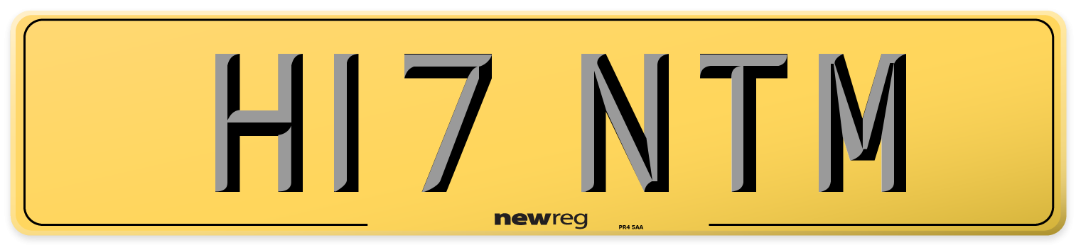 H17 NTM Rear Number Plate