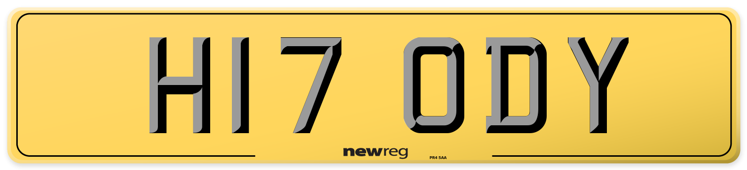 H17 ODY Rear Number Plate
