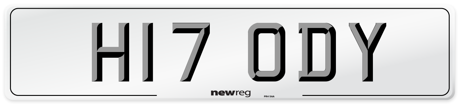 H17 ODY Front Number Plate